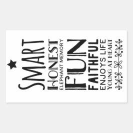 Adesivo Retangular Sheffey Acronym com uma estrela