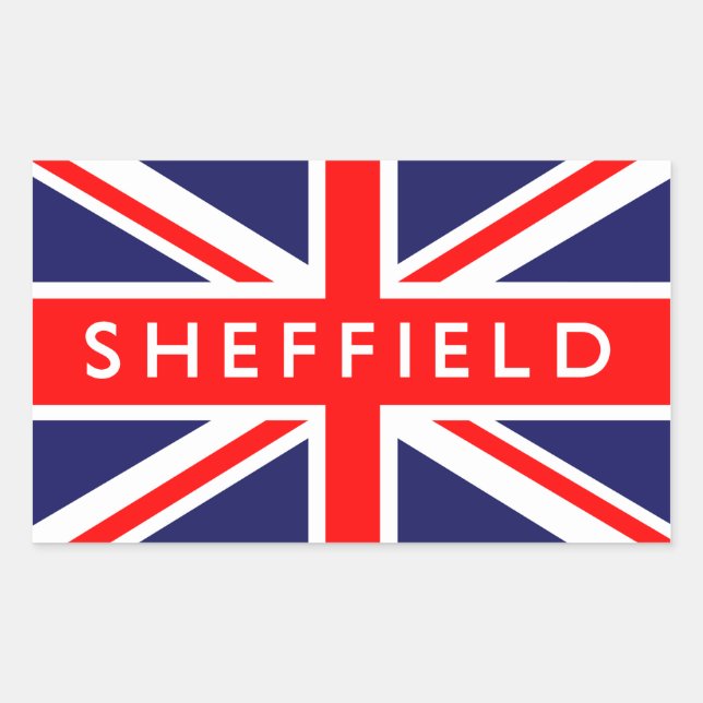 Adesivo Retangular Sheffield: Bandeira Britânica (Frente)