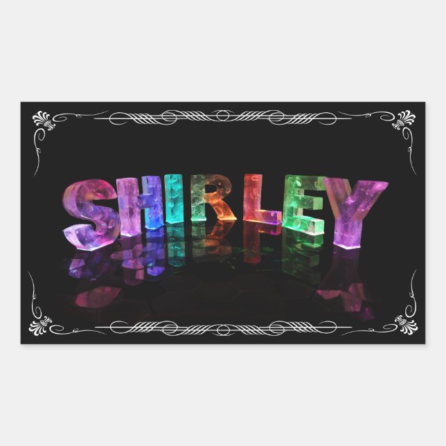 Adesivo Retangular Shirley - O nome Shirley em luzes 3D (Photogra (Frente)