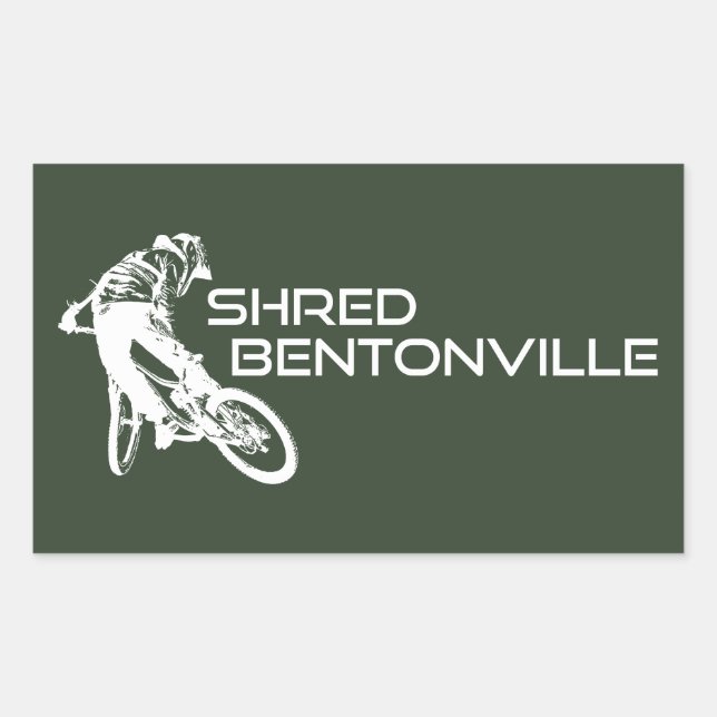 Adesivo Retangular Shred Bentonville Arkansas Mountain Biking (Frente)