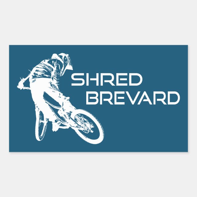 Adesivo Retangular Shred Brevard North Carolina Mountain Biking (Frente)
