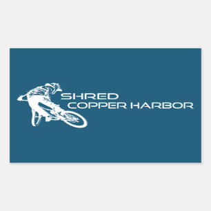 Adesivo Retangular Shred Copper Harbor Michigan Mountain Bike