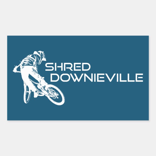 Adesivo Retangular Shred Downieville Mountain Bike (Frente)