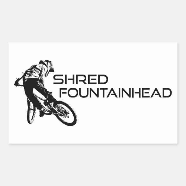 Adesivo Retangular Shred Fountainhead Virginia Mountain Biking (Frente)