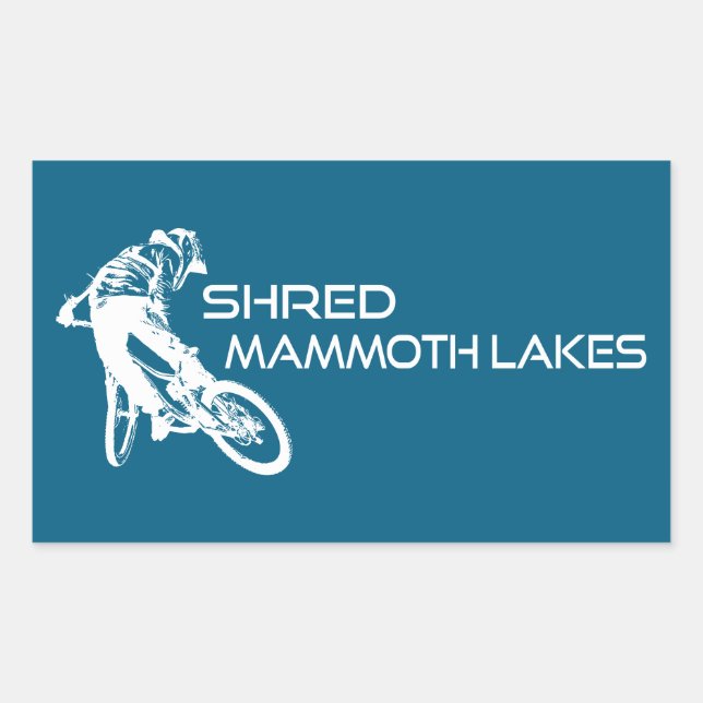 Adesivo Retangular Shred Mammoth Lakes California Mountain Biking (Frente)
