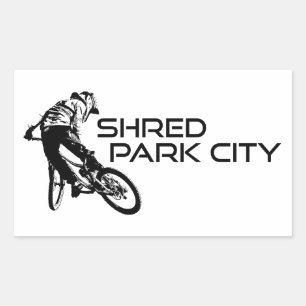 Adesivo Retangular Shred Park City Utah Mountain Biking