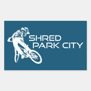 Adesivo Retangular Shred Park City Utah Mountain Biking