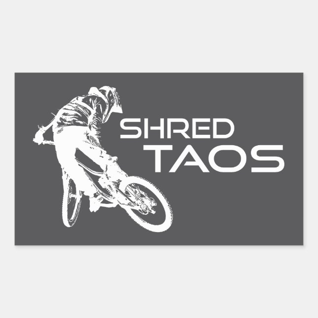 Adesivo Retangular Shred Taos New Mexico Mountain Biking (Frente)