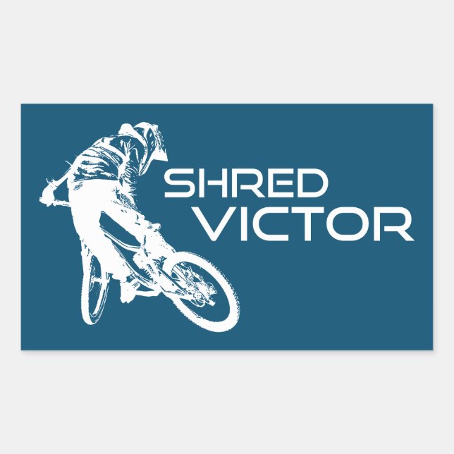 Adesivo Retangular Shred Victor Idaho Mountain Biking (Frente)