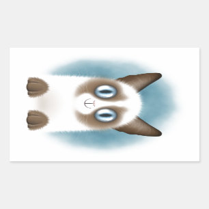 Adesivo Retangular Siamese Kitten curioso