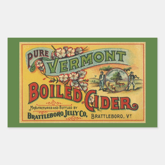 Adesivo Retangular Sidra Fermentada Brattleboro Jelly Vermont (Frente)