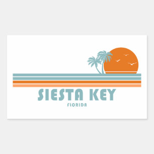 Adesivo Retangular Siesta Key Florida Sun Palm Trees