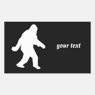 Adesivo Retangular Silhueta De Asquatch Branco Para Fundo Escuro
