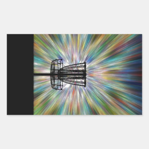 Adesivo Retangular Silhueta de cesta de golfe de disco