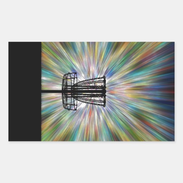 Adesivo Retangular Silhueta de cesto de golfe de disco (Frente)