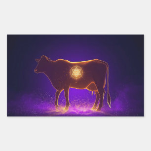 Adesivo Retangular Silhueta de Vaca Divina   Govardhan Puja Espiritua