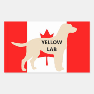 Adesivo Retangular Silhueta do Nome do Lab Amarelo na Bandeira