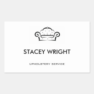 Adesivo Retangular Silhueta preta de sofá branco estofado