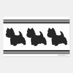 Adesivo Retangular Silhueta Westie