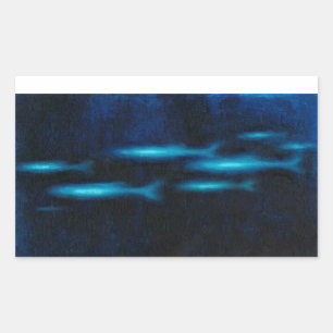 Adesivo Retangular Silhuetas de Peixes Translúcidos