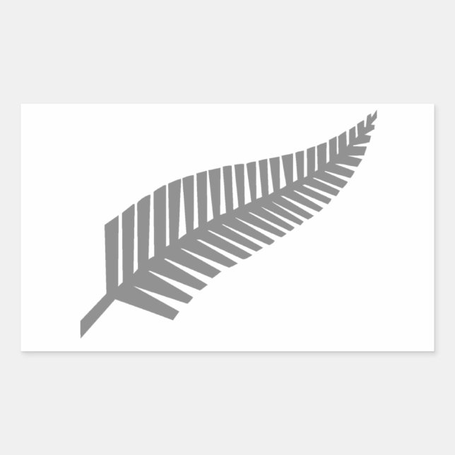 Adesivo Retangular Silver Fern da Nova Zelândia (Frente)
