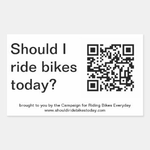Adesivo Retangular "Sim, você deve montar bicicletas hoje." Etiquet