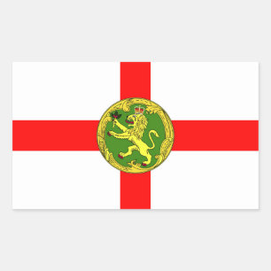 Adesivo Retangular Símbolo Alderney Guernsey, símbolo britânico