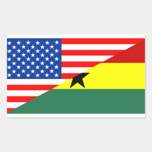 Adesivo Retangular simbolo americano meio país do ghana