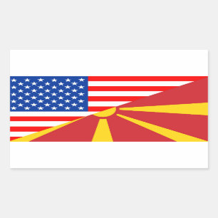 Adesivo Retangular símbolo da eua macedonia country half flag america