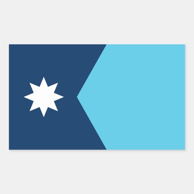 Adesivo Retangular símbolo da nova bandeira do estado de Minnesota EU (Frente)