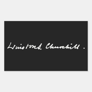 Adesivo Retangular símbolo de autógrafo assinatura Winston Churchill 