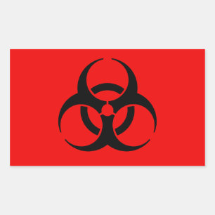 Adesivo Retangular Símbolo de Biohazard