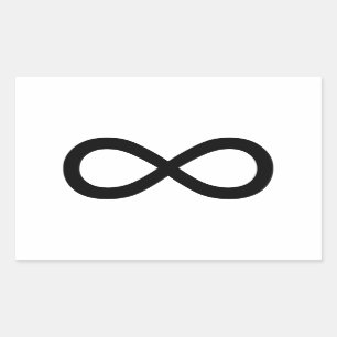 Adesivo Retangular Símbolo de Infinito Preto