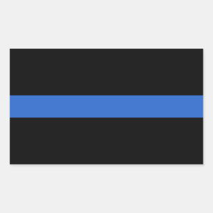 Adesivo Retangular Símbolo de solidariedade policial de bandeira azul