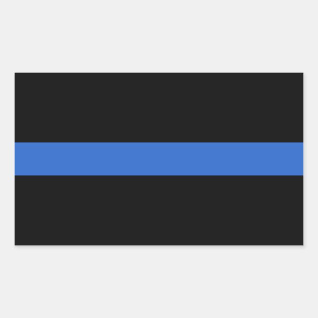 Adesivo Retangular Símbolo de solidariedade policial de bandeira azul (Frente)