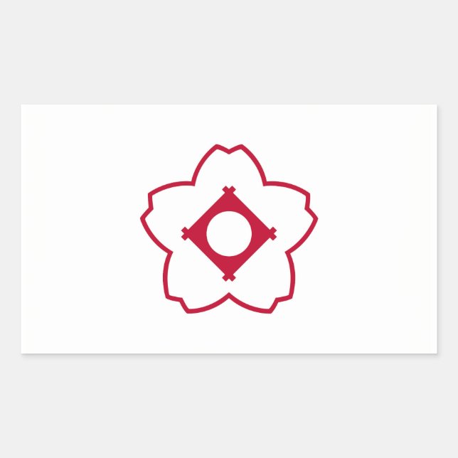 Adesivo Retangular Símbolo do japão da prefeitura de Kasugai (Frente)