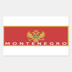 Adesivo Retangular símbolo do país montenegro nome do símbolo do país