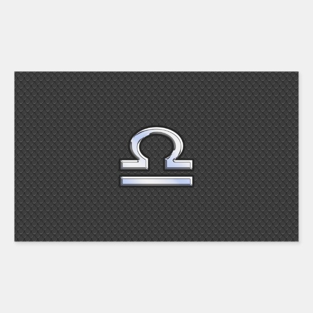 Adesivo Retangular Símbolo libra zodiac no Decor da Pele Cobra preto (Frente)