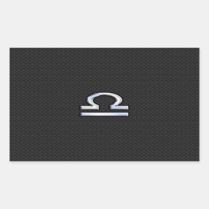 Adesivo Retangular Símbolo libra zodiac no Decor da Pele Cobra preto