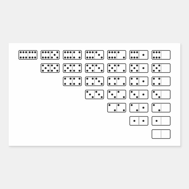 Adesivo Retangular Símbolos originais design preto e branco Domino (Frente)