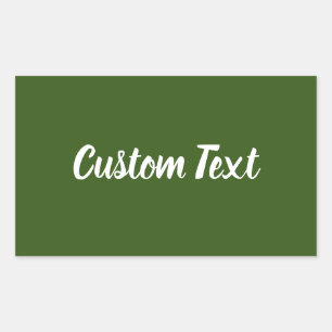 Adesivo Retangular Simple Dark Green with White Script Text Template