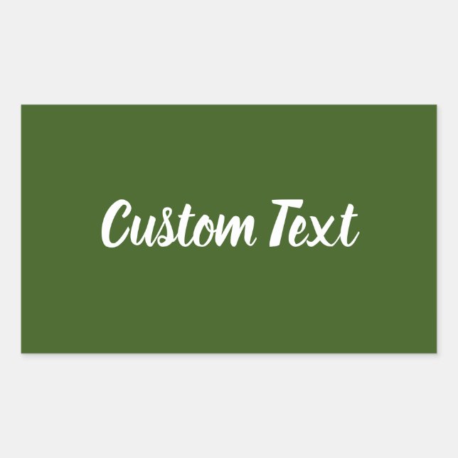 Adesivo Retangular Simple Dark Green with White Script Text Template (Frente)