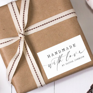 Adesivo Retangular Simples fabricado à mão com o Love Script Business