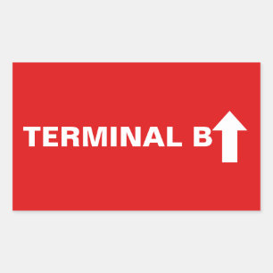 Adesivo Retangular Sinais de Festa de Avião, Aniversário no Terminal