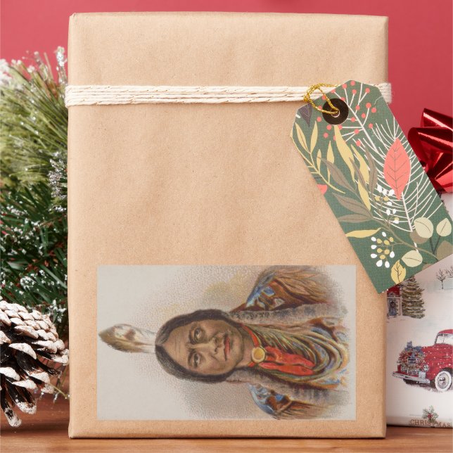 Adesivo Retangular Sinais de fumaça: Touro Sentado Chefe Indiano de L (Feriado)