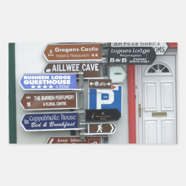 Adesivo Retangular Sinais de rua irlandeses (Frente)