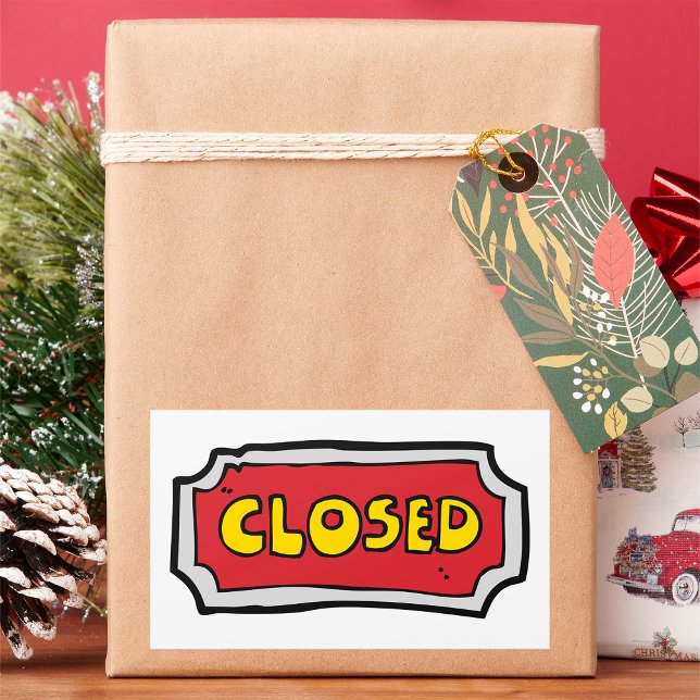 Adesivo Retangular Sinal Amarelo E Vermelho Fechado (Criador carregado)