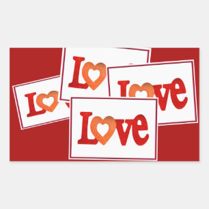 Adesivo Retangular Sinal de amor
