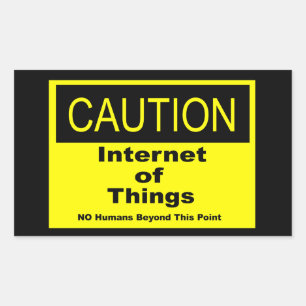 Adesivo Retangular Sinal de Aviso de Caução IoT da Internet das Coi