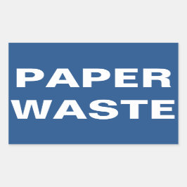 Adesivo Retangular Sinal de desperdício de papel